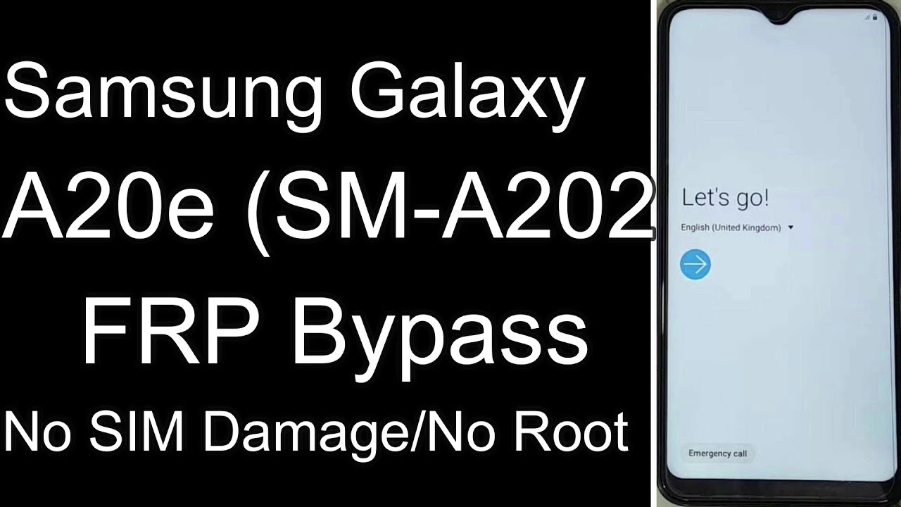 Samsung A20e FRP Bypass New Method | Samsung A202 Gmail Bypass  No SIM Damage/No Root