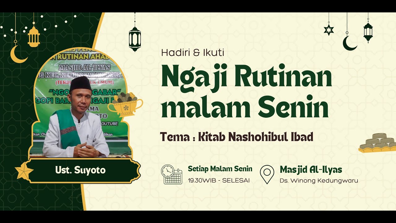 NGAJI BARENG RUTINAN MALEM SENIN  - Kajian Kitab MAQOSHIDUSSOUM dan Megengan