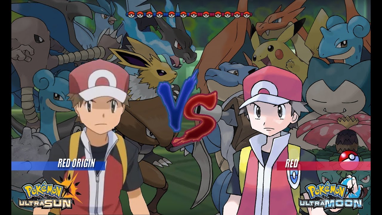 Pokemon Battle USUM: Red Origins Vs Red (Pokémon Origins, Pokemon Wifi Battle)
