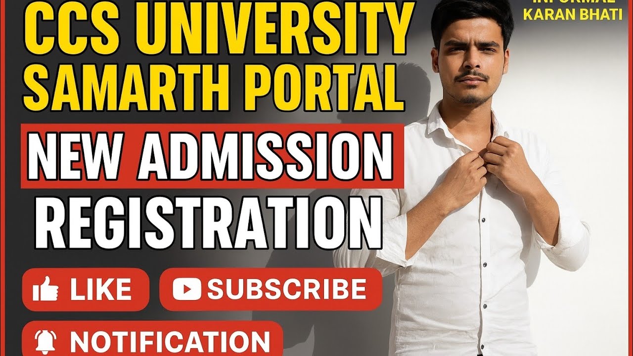 How to fill Samarth portal CCS University exam form registration UG PG new admission 2025-26