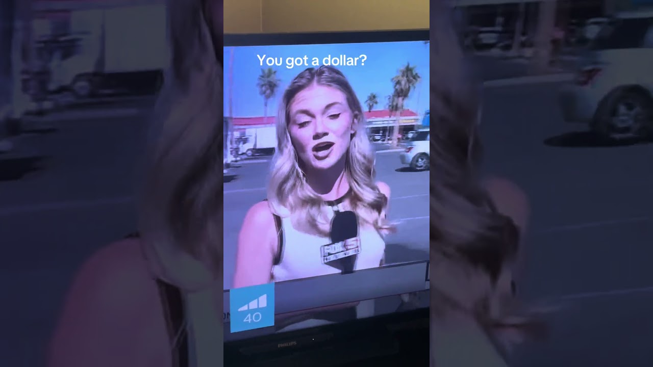 You got a dollar? 😂  #news #newsanchors #lasvegas #fox5 #jumpscare #random #money