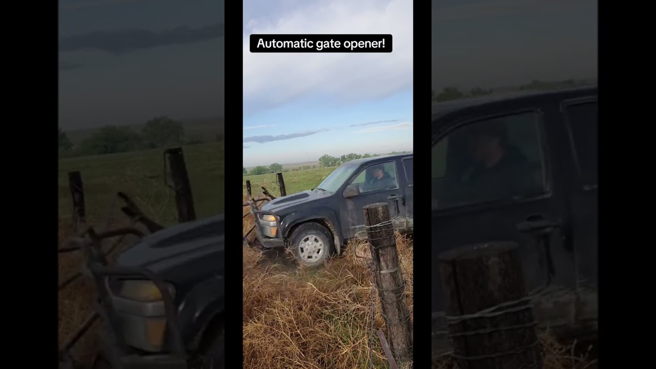 I built this automatic gate opener in just a few minutes! #ranch #agriculture #cattle #livestock