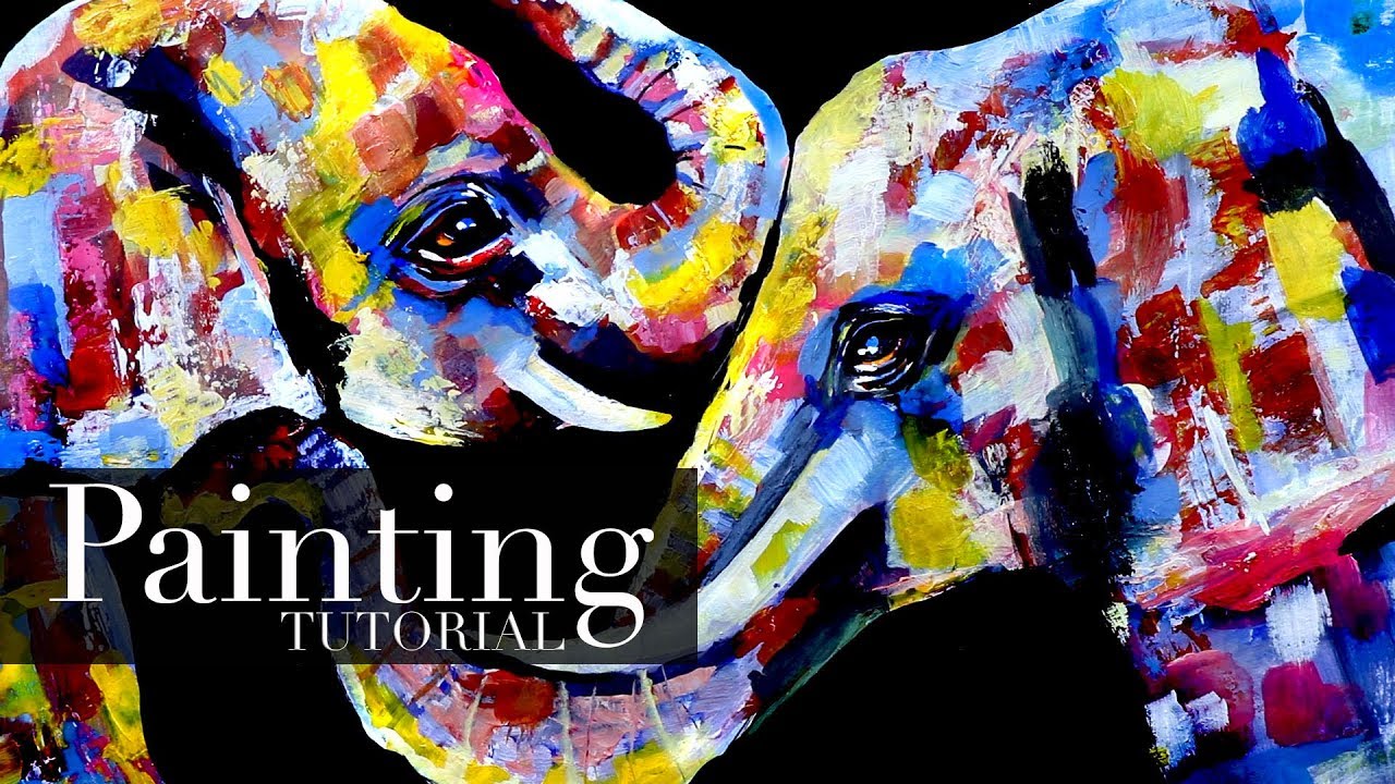 Elephants Colorful Painting | Acrylic Painting Tutorial