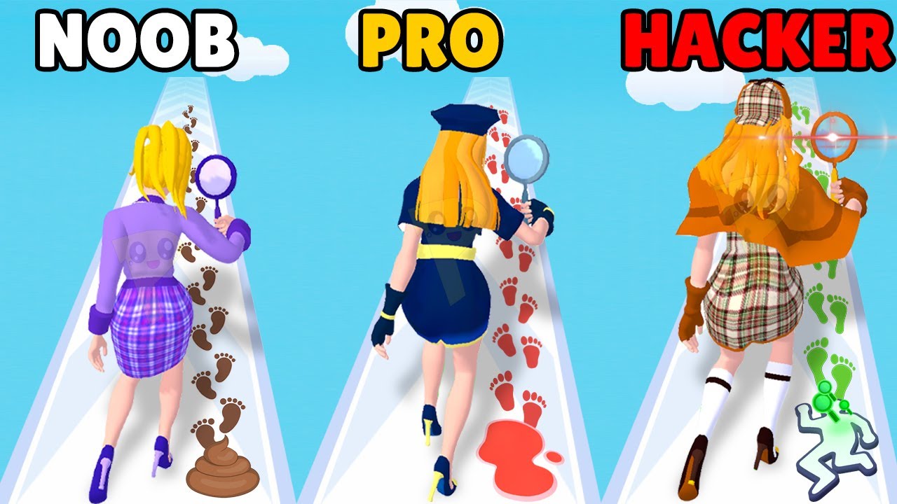 NOOB vs PRO vs HACKER in Detective Run 3D!