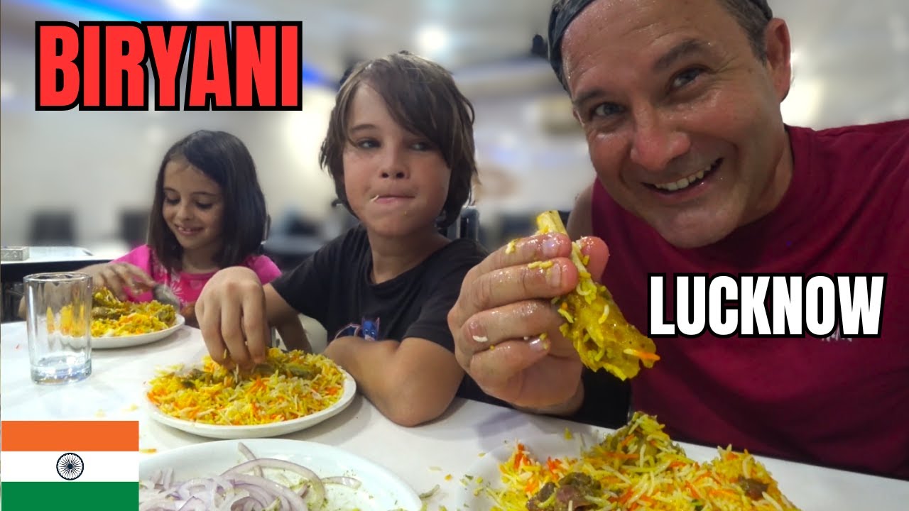 FOREIGN FAMILY Finally trying LUCKNOW Biryani 🇮🇳 विदेशियों ने लखनऊ में पारंपरिक भोजन का आनंद लिया