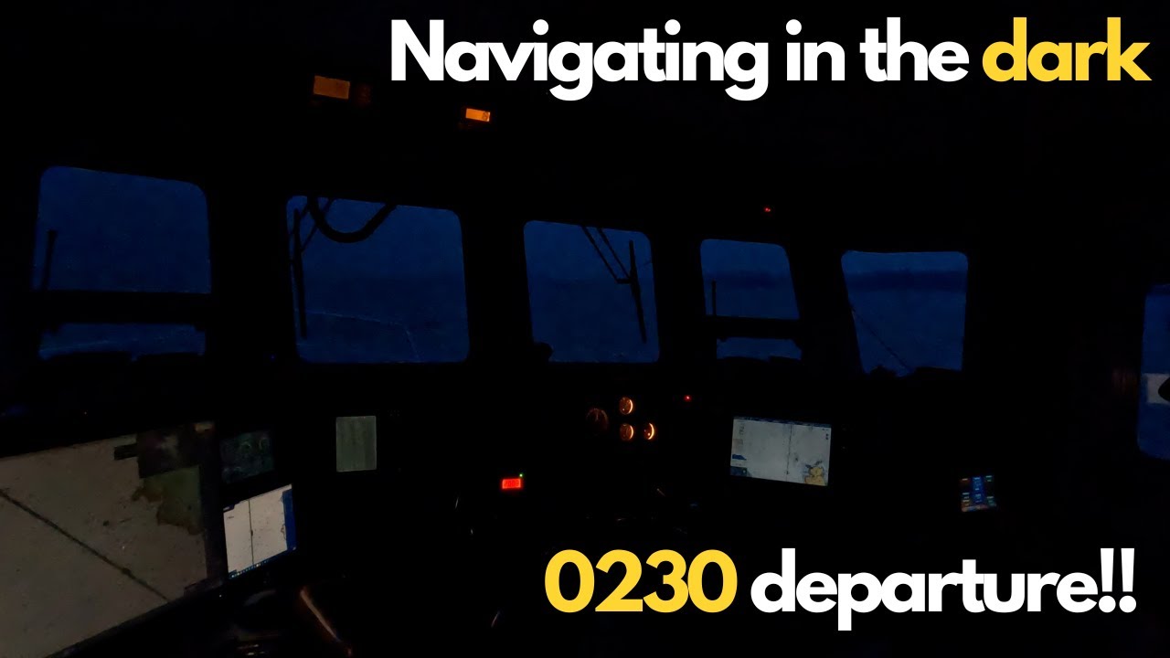Early departure in the pitch black to transit Seymour Narrows during slack tide in our Nordhavn!!