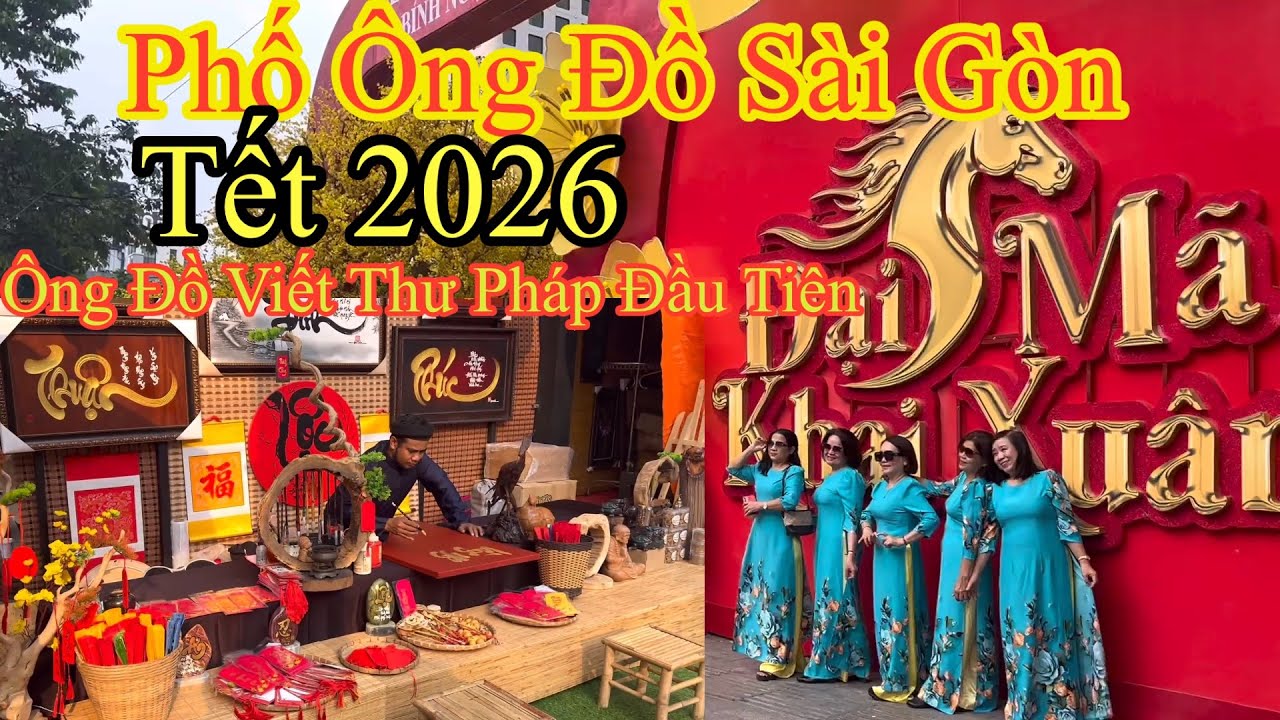 Phố Ông Đồ Sài Gòn Cùng Áo Dài Chụp Hình Tết 2026