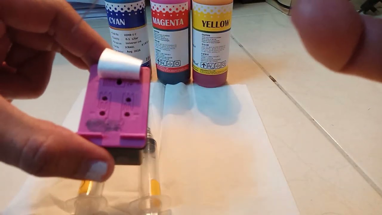 HOW TO REFILL EMPTY HP CARTRIDGE 123 (colored ink) | DIY@HOME | PAANO MAGREFILL NANG EMPTY CARTRIDGE