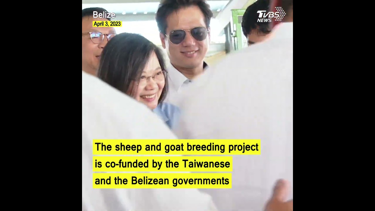 President Tsai Ing-wen visits sheep and goat breeding project in Belize #shorts @tvbsworldtaiwannews