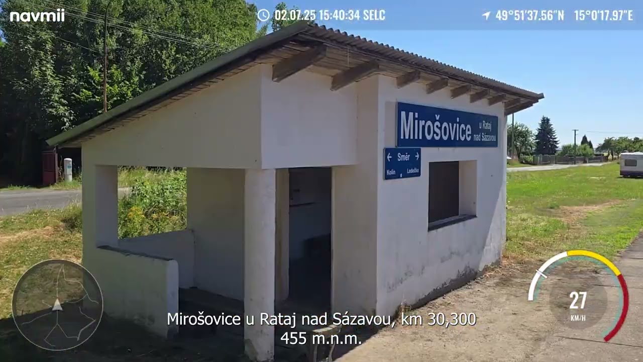 Trať 014 - Os 22210 - Uhlířské Janovice - Rataje nad Sázavou s rychloměrem - ČD 914 086-4