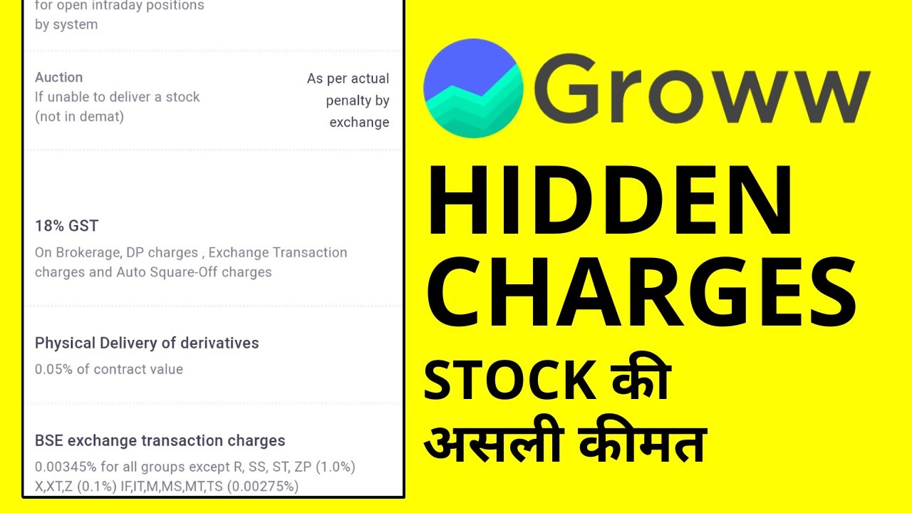 Hidden Charges in Groww App? | Groww App में खरीदने-बेचने के लिए Charges कितने लगते हैं?