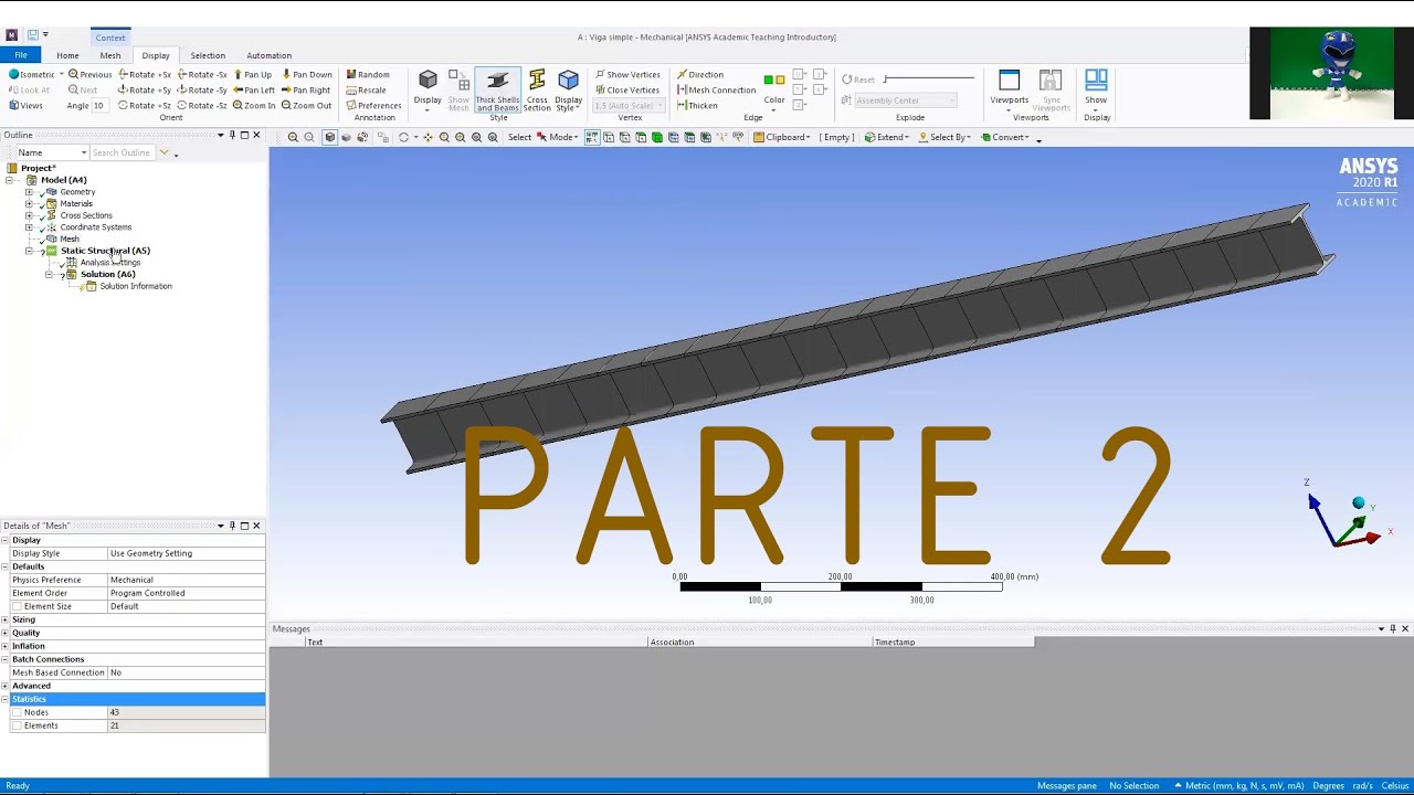 ANSYS 2020 R1 - Análisis Estructural - Viga Simple [2/4]