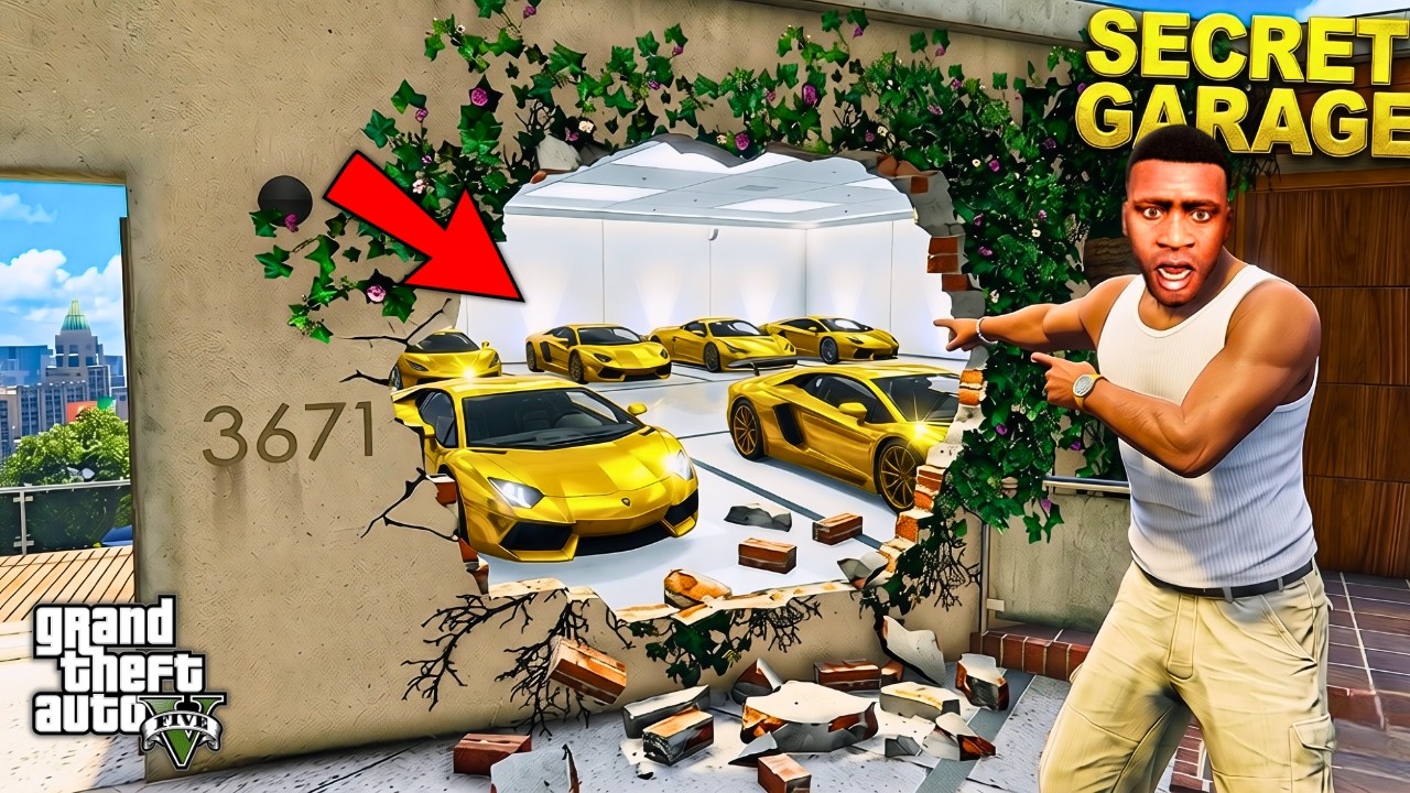 Franklin Went Inside The Secret Garage of His House In GTA 5 | SHINCHAN and CHOP