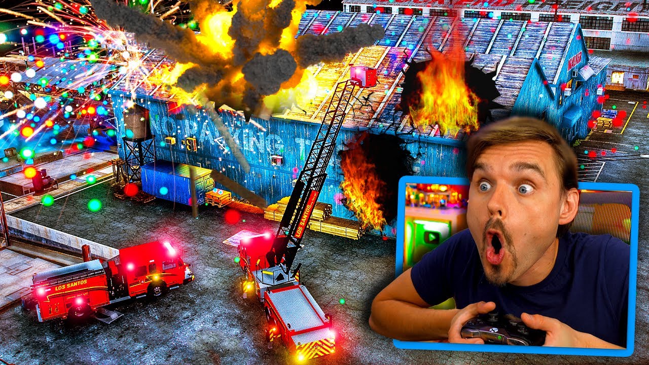 In GTA 5.. EXPLOSION at the Fireworks Factory! (BOOOM!)