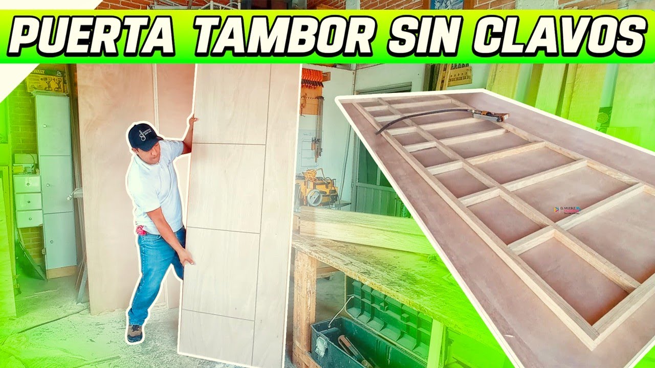 COMO HACER PUERTA DE TAMBOR SIN CLAVOS #elmueblemoderno