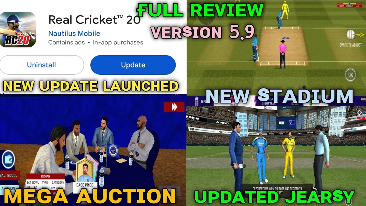 Real Cricket 20 New Update Launched! Real Cricket 20 Version 5.9 Mega Update Released Full Review