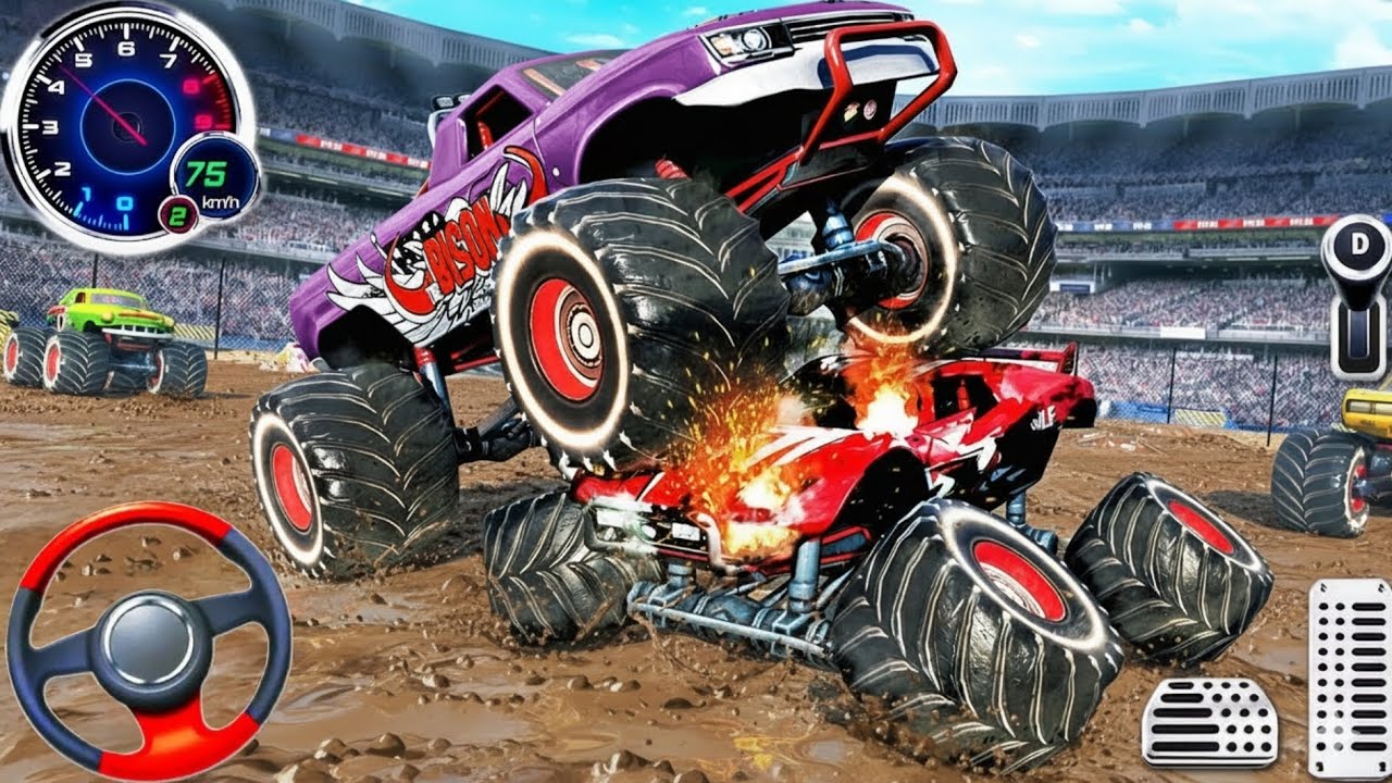 Monster Truck Fight 2025: Smash Arena 3D | Real Crash, Stunt & Battle Android Gameplay 