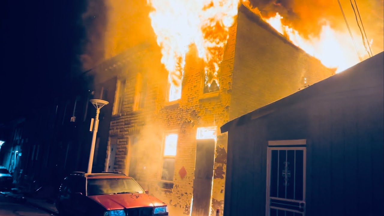 Baltimore City Fire - Pre Arrival 2 Story Row Home Going Throughout (202 S Bruce St)