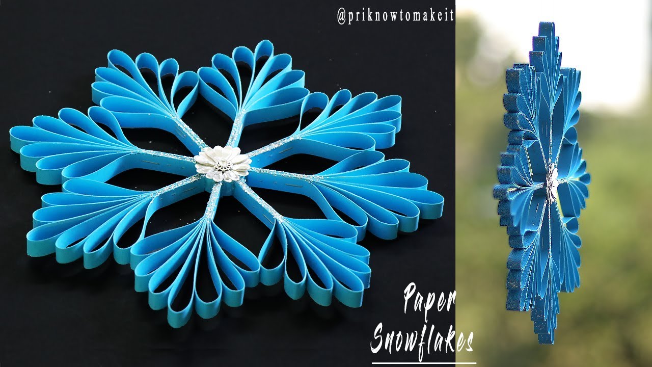3D Snowflake - Paper snowflake - How to Make 3D Paper Snowflakes for Christmas decorations