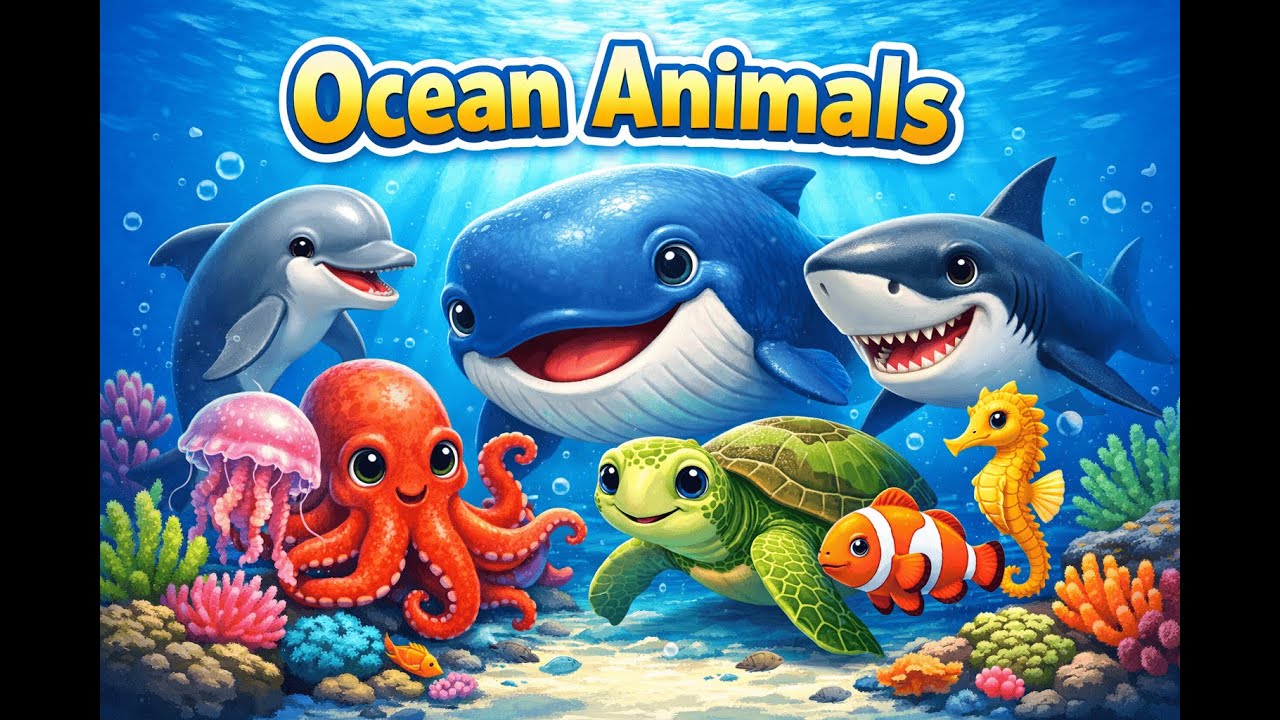Ocean Animals for Kids | Learn Sea Animals Names & Fun Facts 🌊🐠