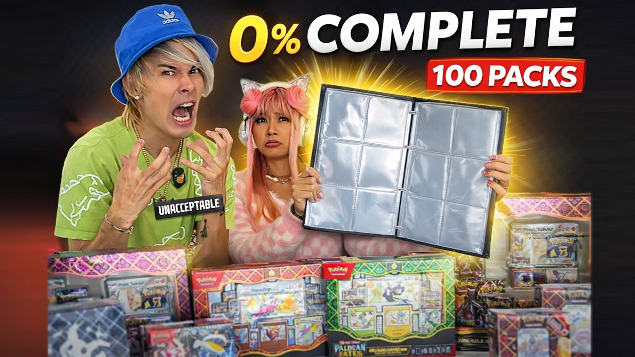 Her Pokémon Binder Was EMPTY… So I Opened 100 Packs Of Paldean Fates!!!
