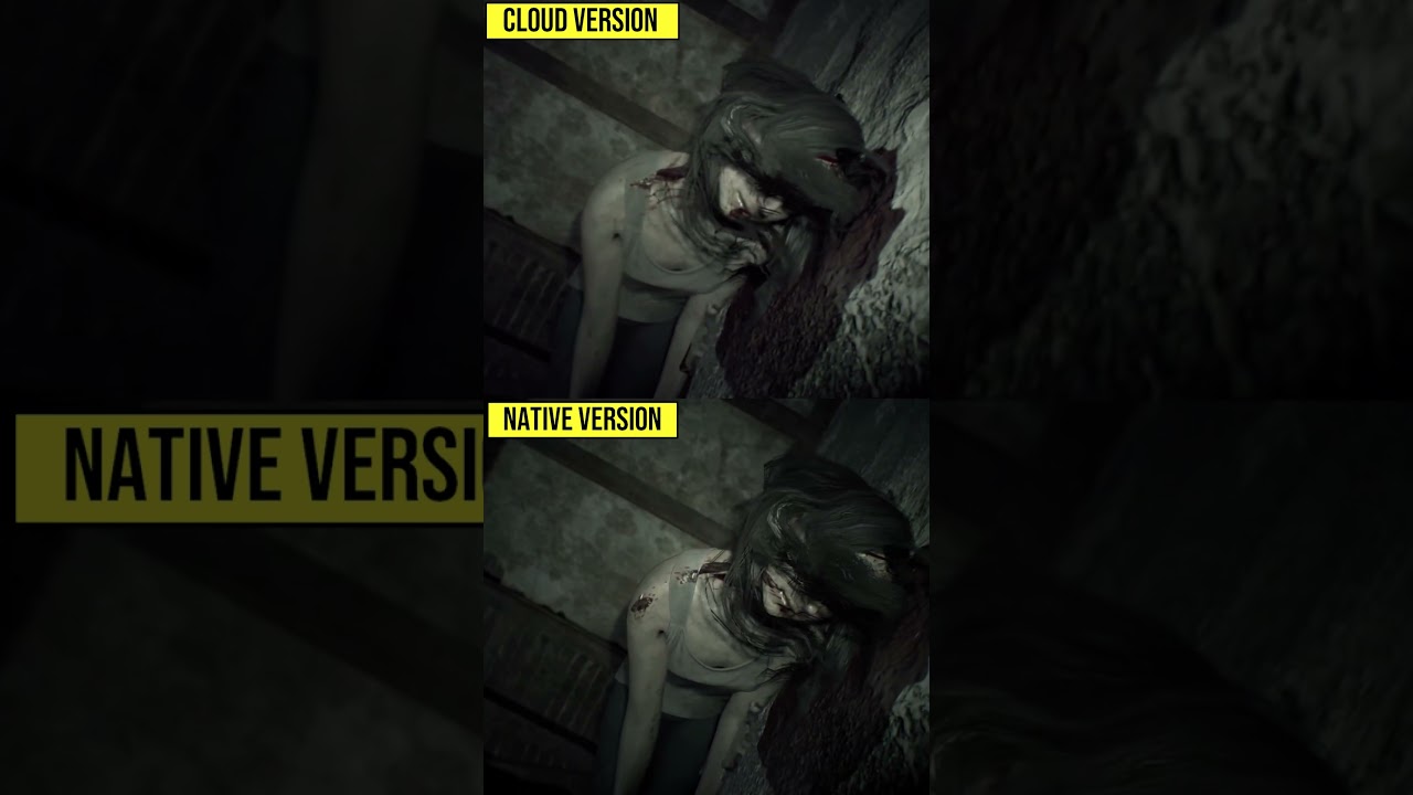 Сравнение графики Resident Evil 7 в нативной и облачной версиях для Nintendo Switch 2