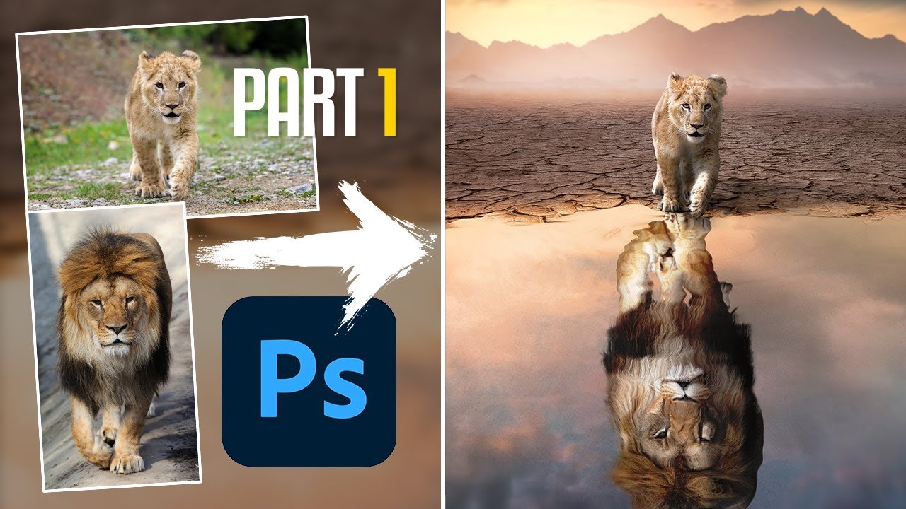 Photoshop Manipulation - The Lion Reflection Part 1