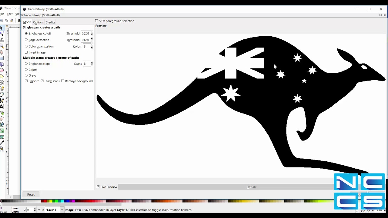 Convert Image into DXF with Inkscape
