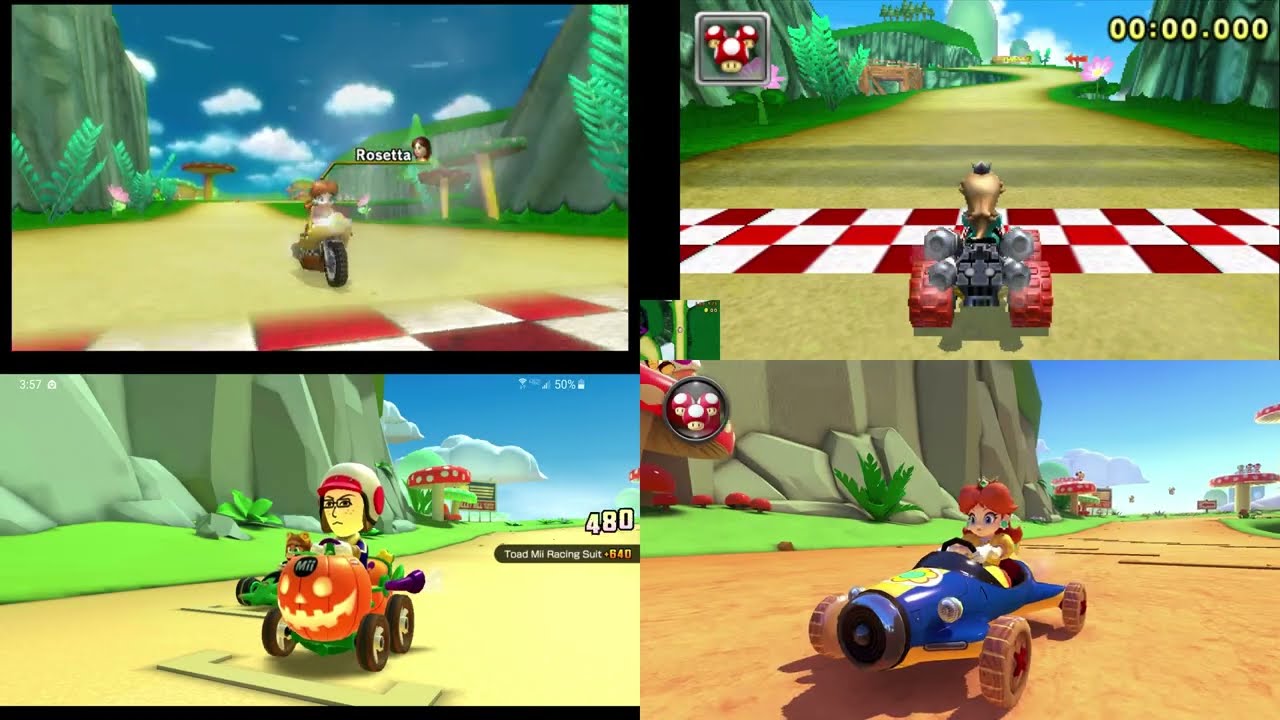 Evolution of Mushroom Gorge in the Mario Kart Series (2008-2022)