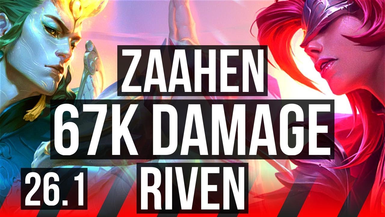 ZAAHEN vs RIVEN (TOP) | 67K damage | EUW Master | 26.1