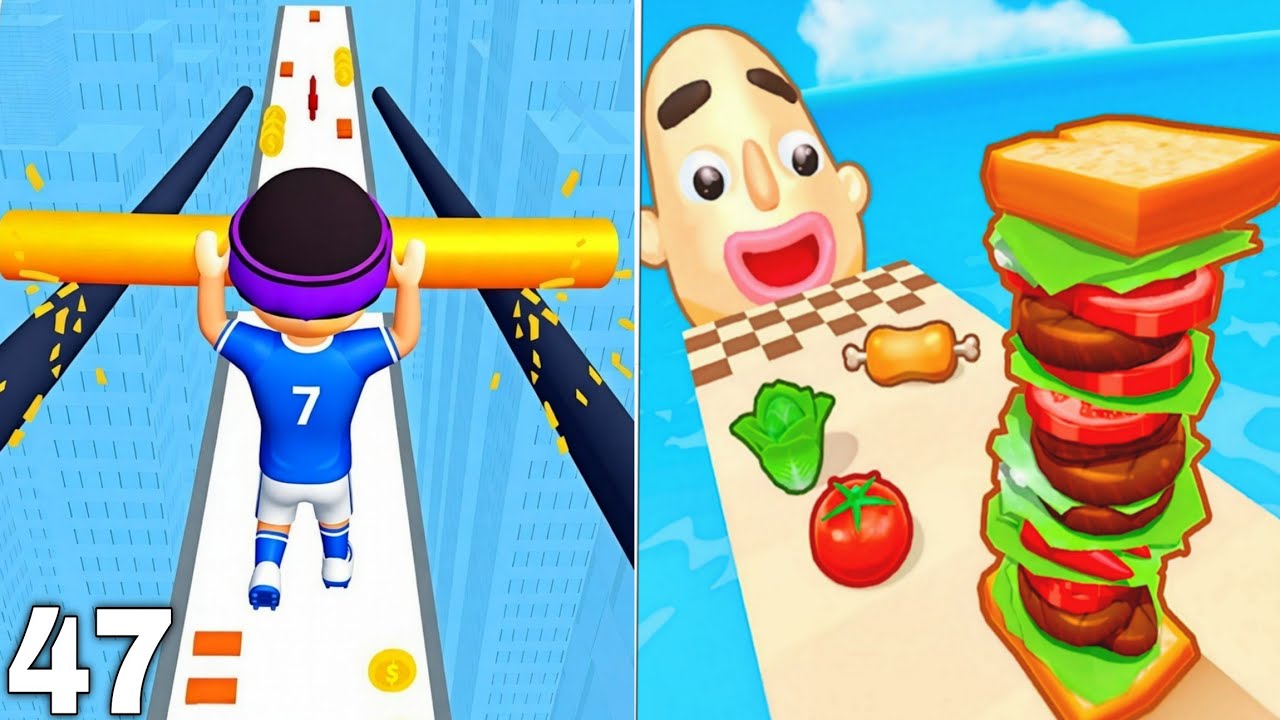 Sandwich Runner game vs Roof Rails  Epic Run Challenge Gameplay New Update 2026! 