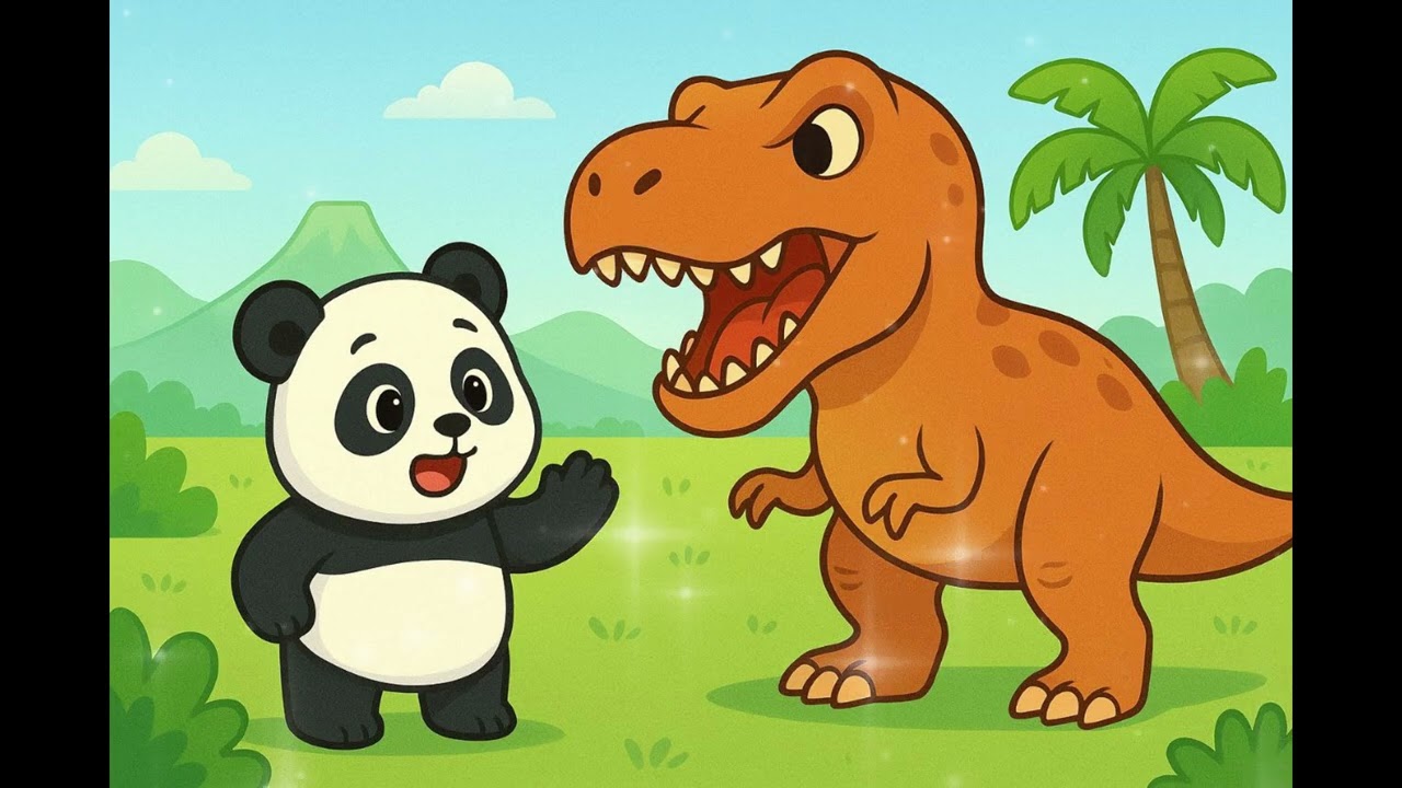 “Panda’s Dinosaur Adventure 🐼🦖 | Fun Cartoon for Kids | Learn Dinosaurs”