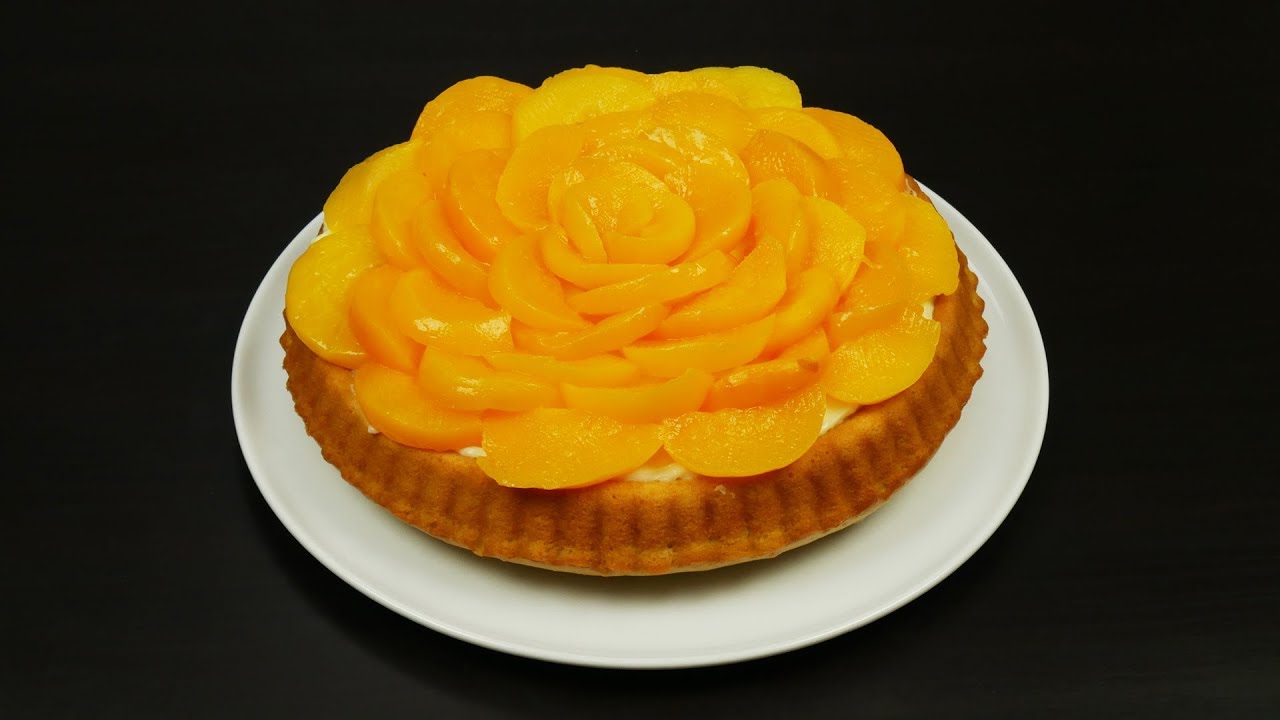 Δροσερή τάρτα ροδάκινο (σε σχήμα τριαντάφυλλο) | Foodaholics