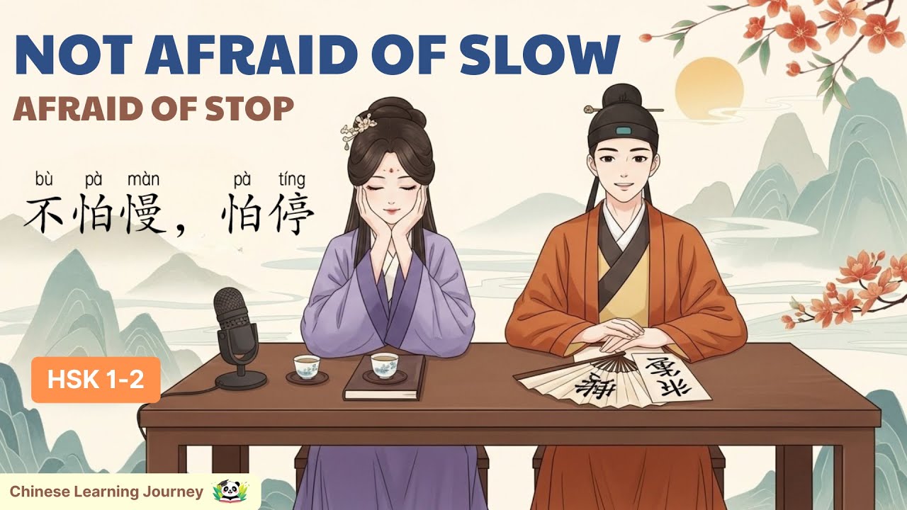 [HSK 1-2]  不怕慢，怕停 - Not Afraid Of Slow, Afraid Of Stop | Practice Listening To Chinese Podcast