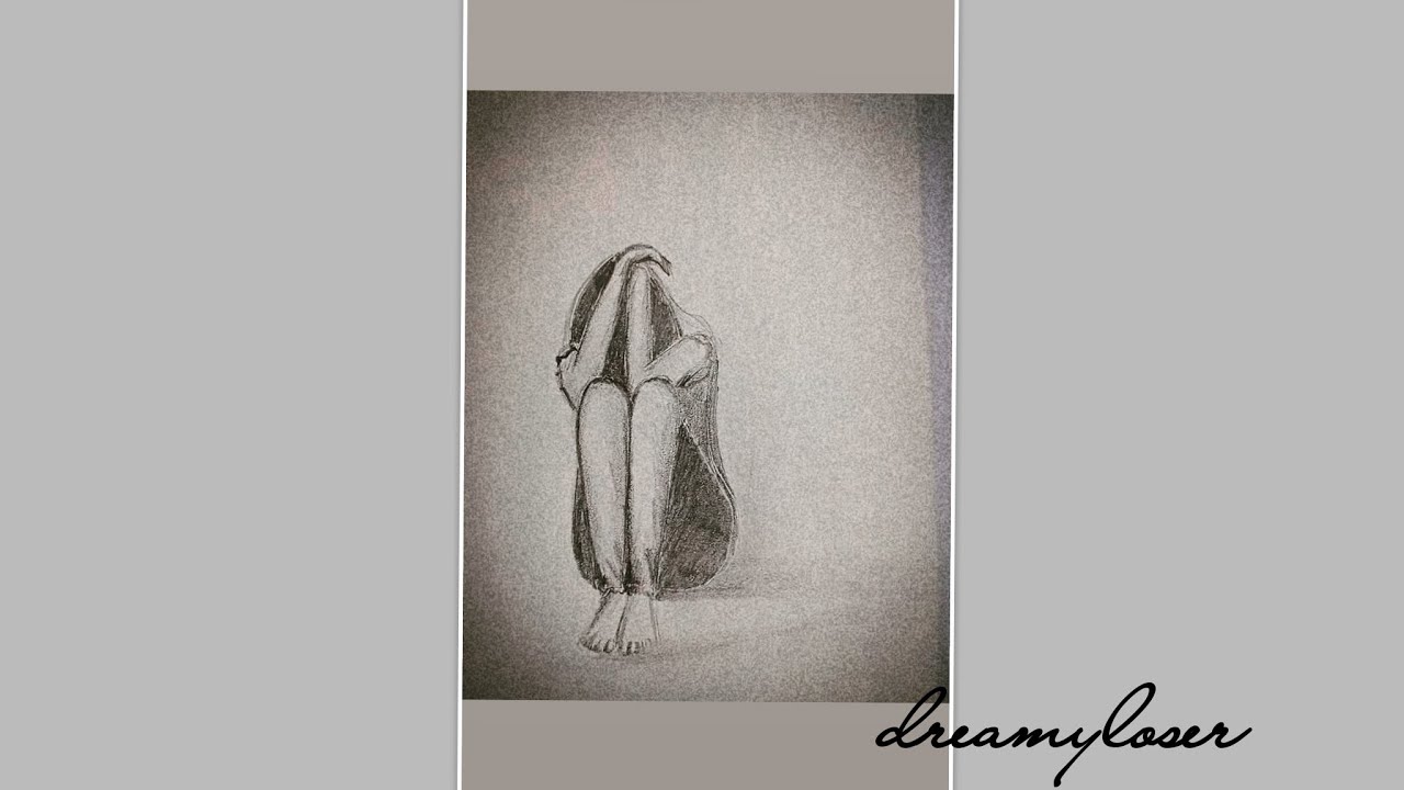Pencil Sketch || Sad girl drawing || shadow art || timelapse