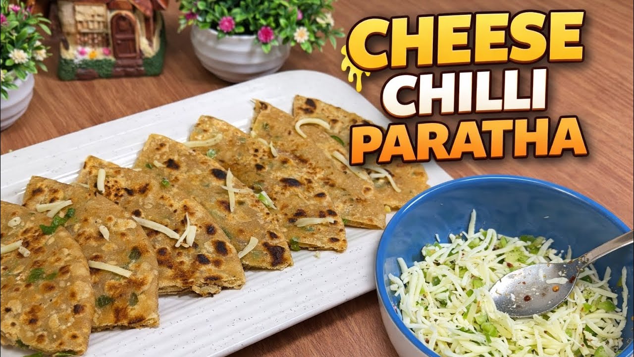 Cheese Chilli Paratha | चीज़ी चिल्ली पराठा | Cafe Style Recipe
