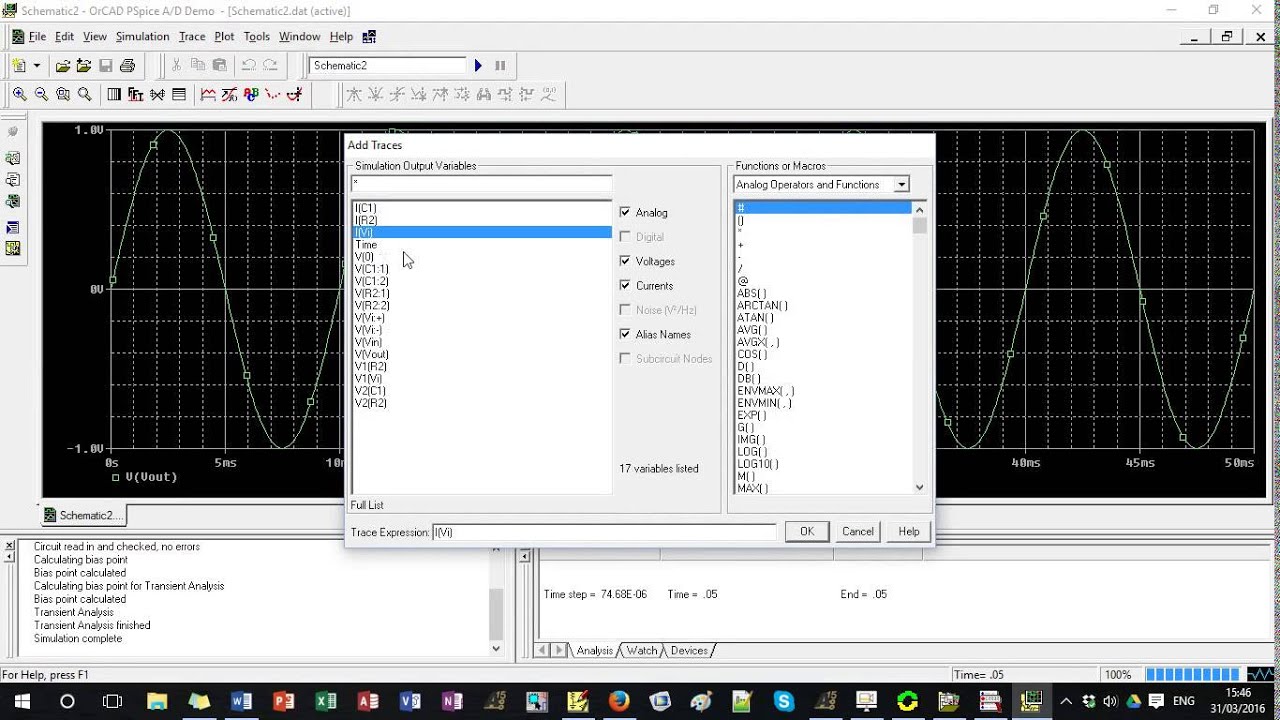Tutorial 2 - Pspice 9.1 - Transient Analysis e AC Sweep