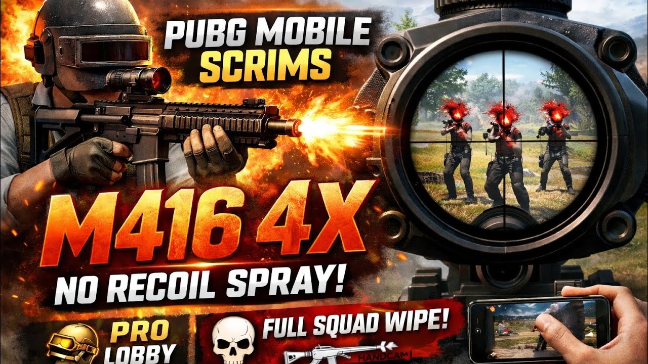 PUBG Scrims &ndash; M416 4x Spray  Highlights|Perfect 4x Spray Control 🎯|Wyne Pubgm#pubg#WynePubg