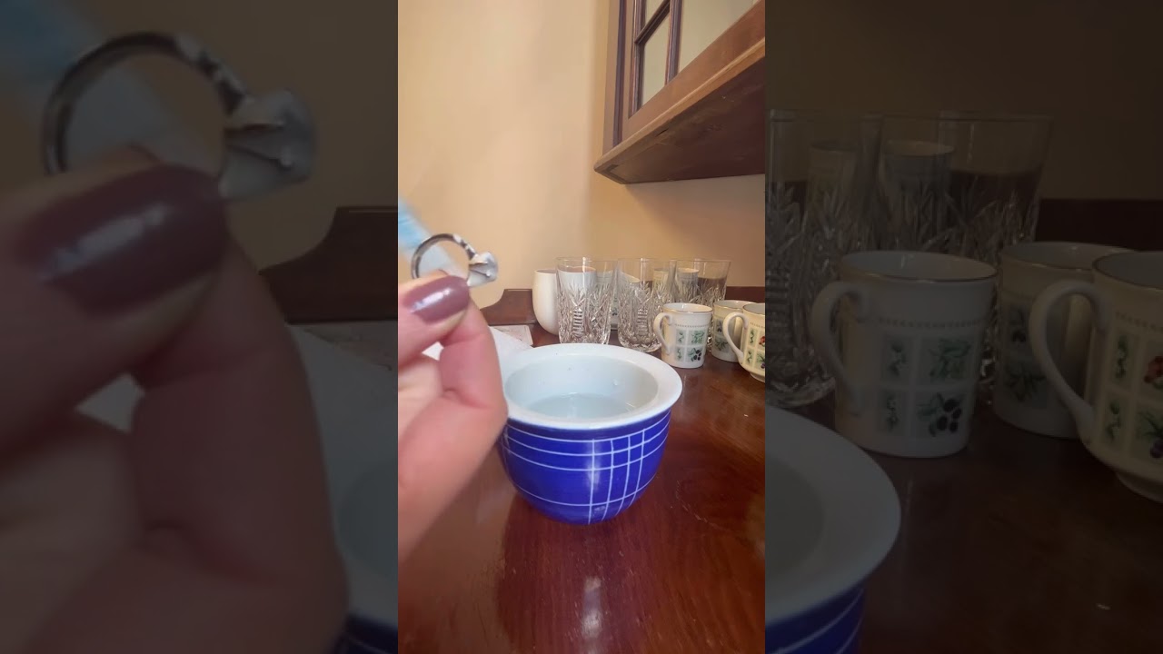 Using the Diamond Dazzle Stick to clean your diamond ring