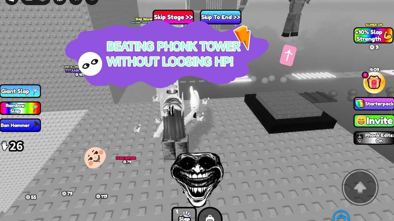 BEATING PHONK TOWER WITHOUT LOOSING HP! (HITTING AND KILLING TROLLER!) | Sparklemm2 |