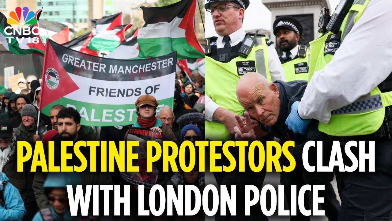 Palestine Protestors Clash With London Police | Pro-Palestine Rally Turns Violent | N18G