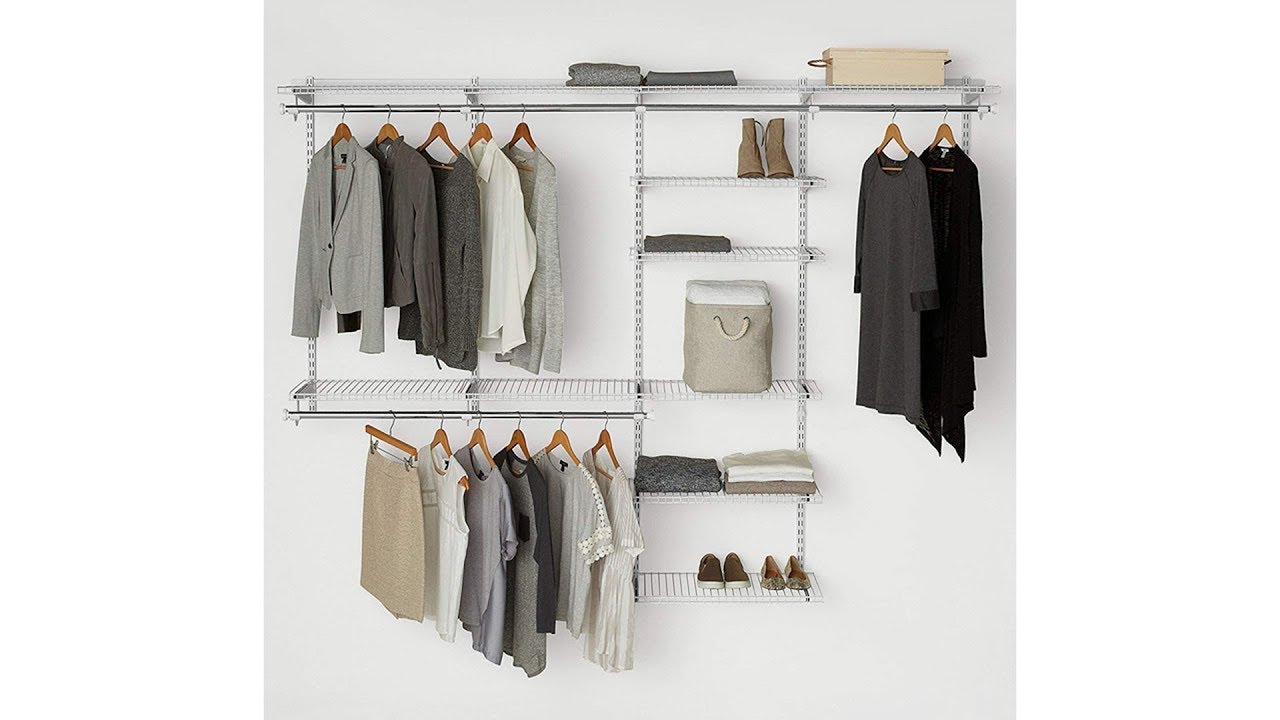 Rubbermaid Configurations Custom Closet Deluxe Kit, White, 4 to 8 Foot, FG3H8900WHT