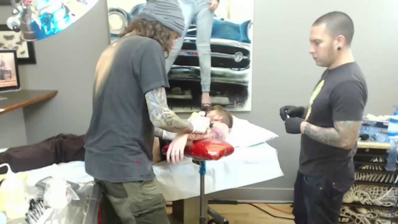 Guy Aitchison & Jeff Gogue drawing for a collaboration tattoo Preview