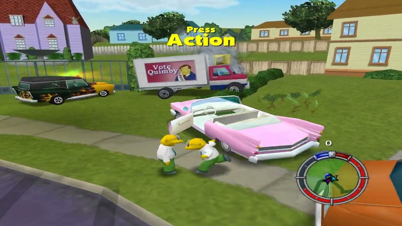 The Simpsons: Hit & Run Crazy Traffic VS Hans Moleman