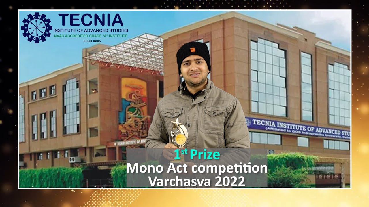 Shivang Mishra { BAJMC } 1st Prize Mono Act competition | TIAS | TECNIA TV