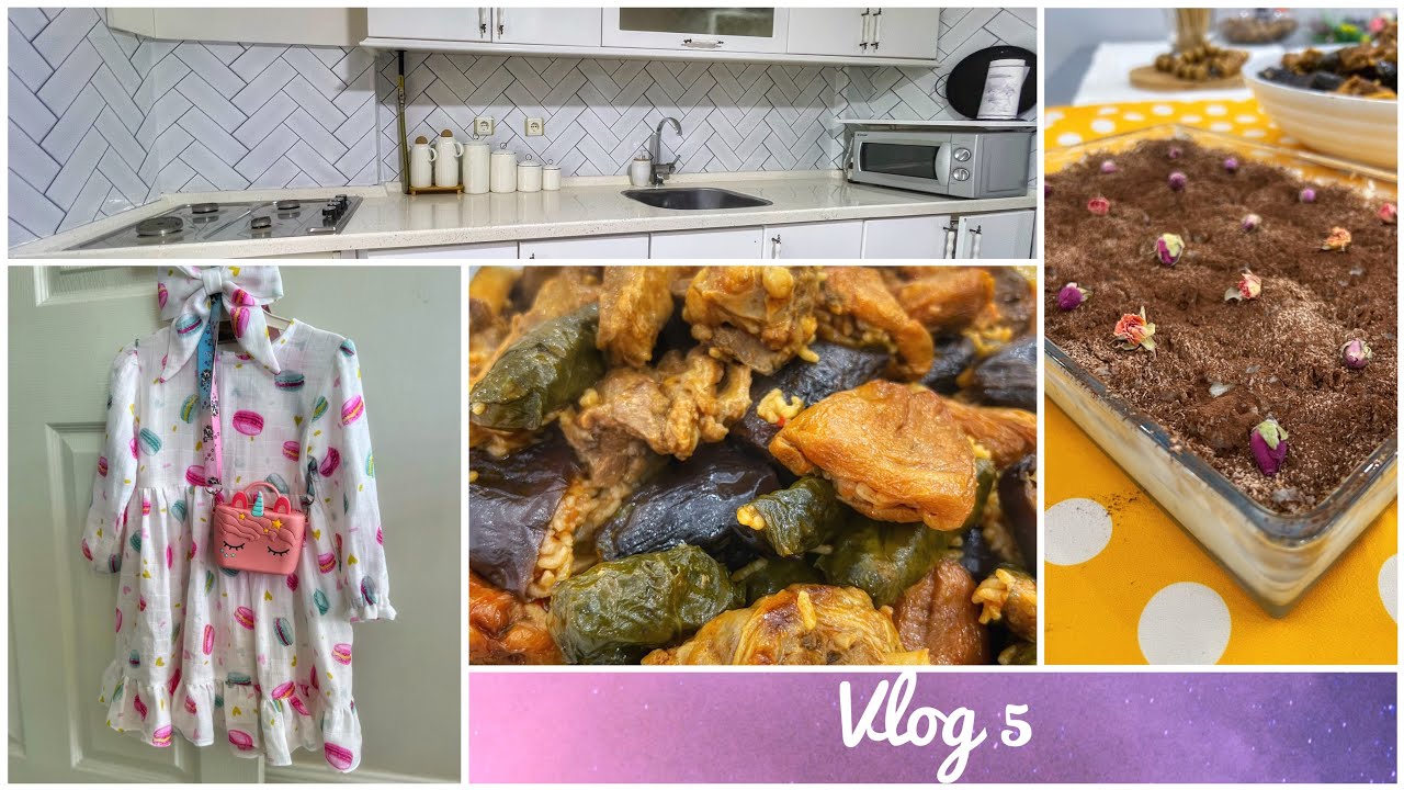 Robalı kız çocuk elbisesi / tezgah arası kaplama /Etli kuru dolma/Güllaç/Benimle bir gün/Sesli Vlog