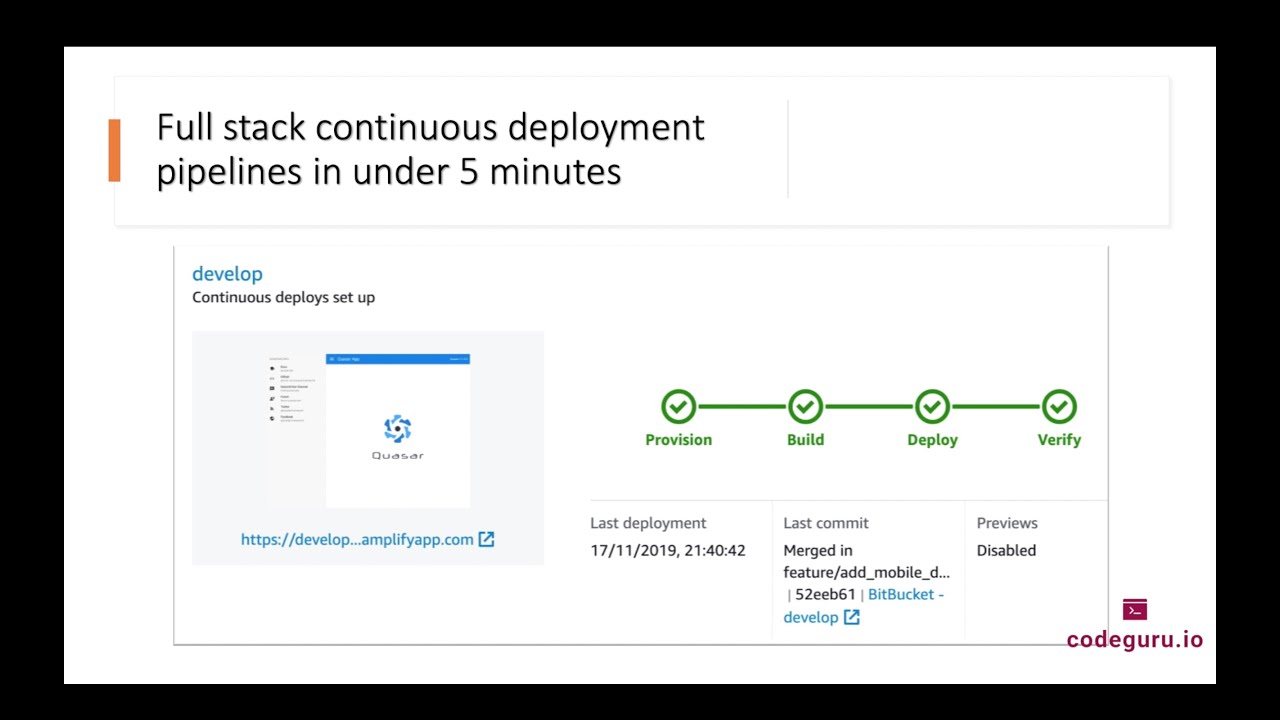 How to create continuous deployment pipeline for quasar app in under 5 minutes using aws-amplify