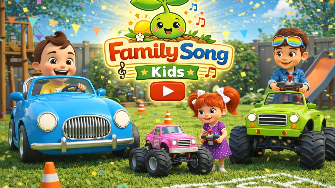Wheels Go Round & Round 🚚 | Fun Truck Racing Song For Toddlers