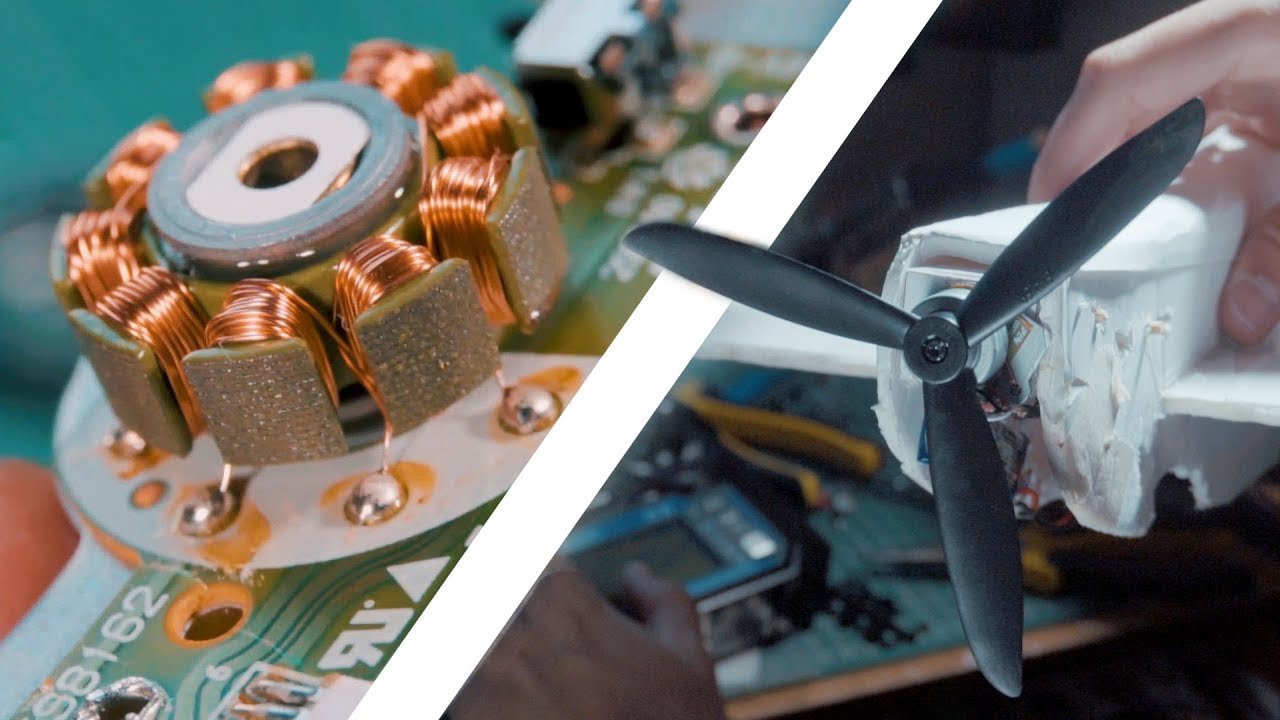 Motor Brushless de un lector de CD/DVD en un avión RC