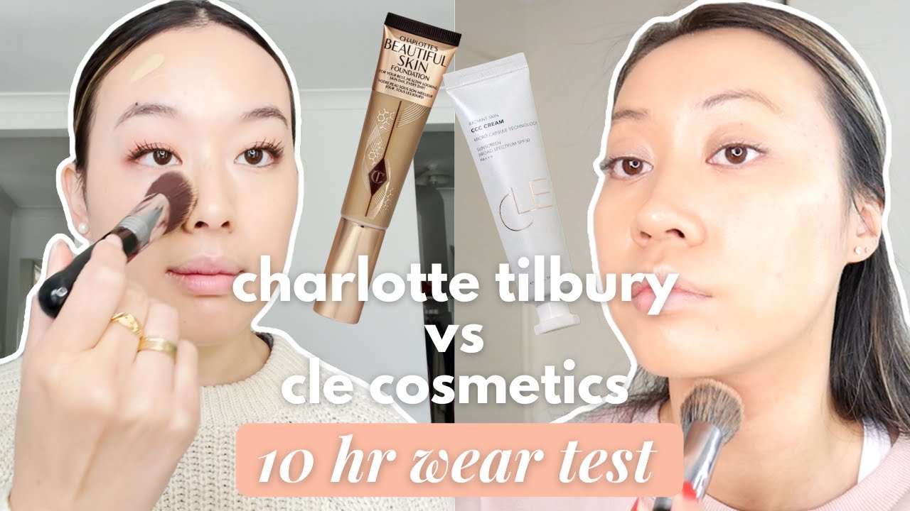 Charlotte Tilbury Beautiful Skin Foundation vs CLE Cosmetics CCC Cream | 10 Hr Wear Test